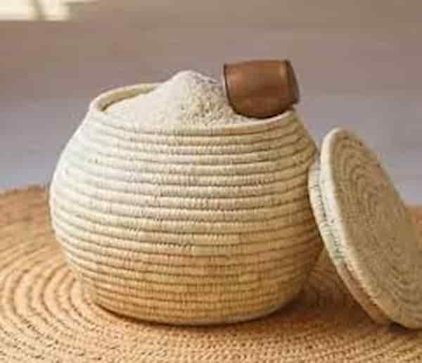 خرید سبد حصیری جا برنج + قیمت فروش استثنایی